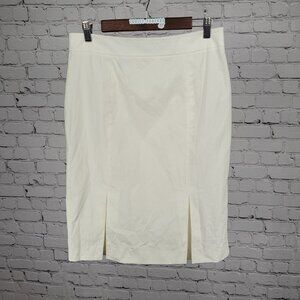 NWT Jones Wear Ivory Cream Stretch Slits Lined Zip Straight Knee Length Skirt 10